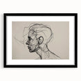 Boho Wall Decor - Abstract Line Art Portrait in Black Bohemian Canvas