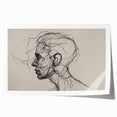 Boho Wall Decor - Abstract Line Art Portrait in Black Bohemian Canvas
