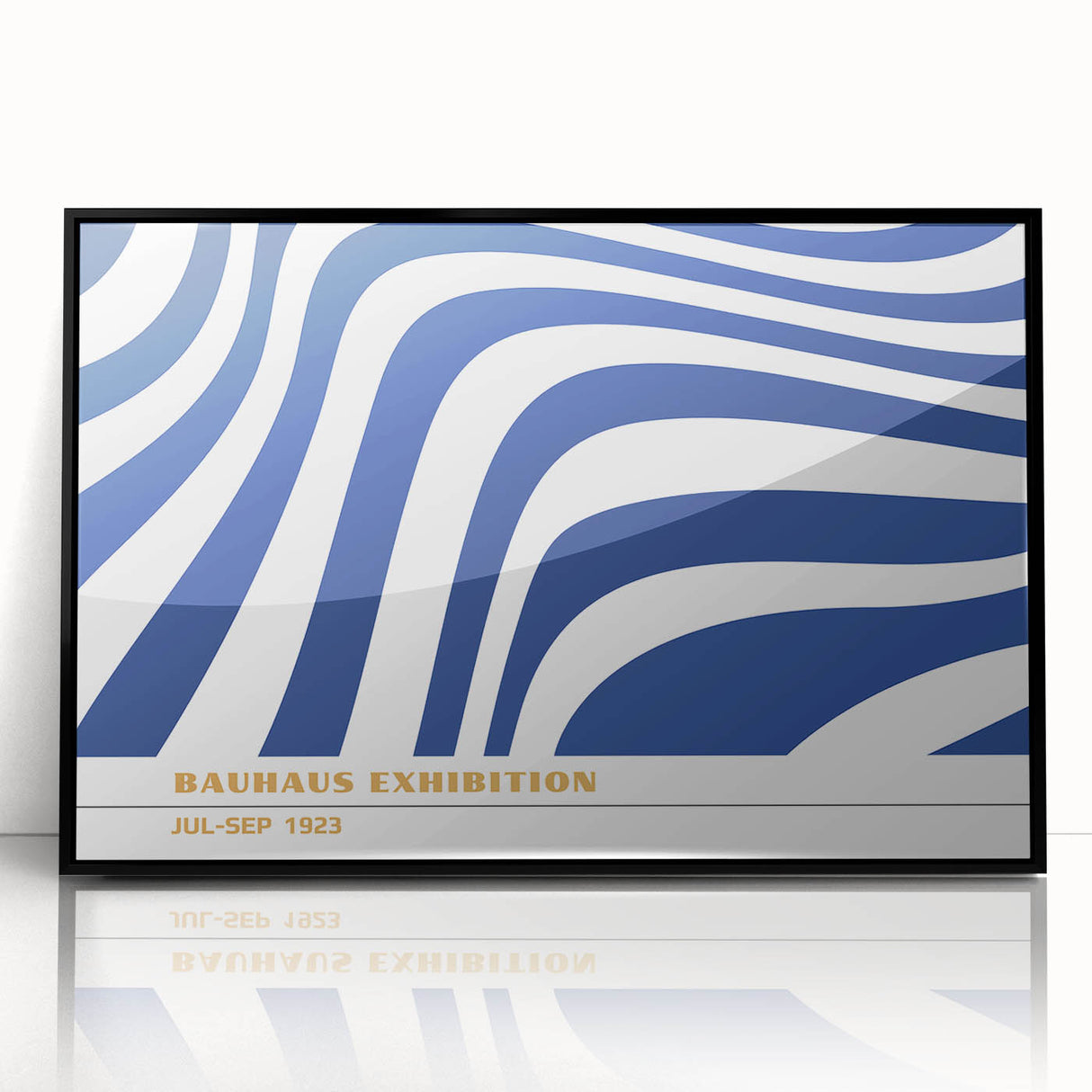 Bohemian Wall Art | Blue & White Bauhaus-Inspired Boho Canvas Print