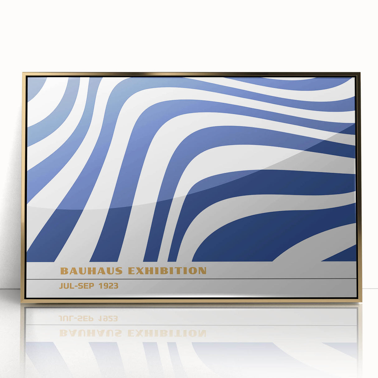Bohemian Wall Art | Blue & White Bauhaus-Inspired Boho Canvas Print