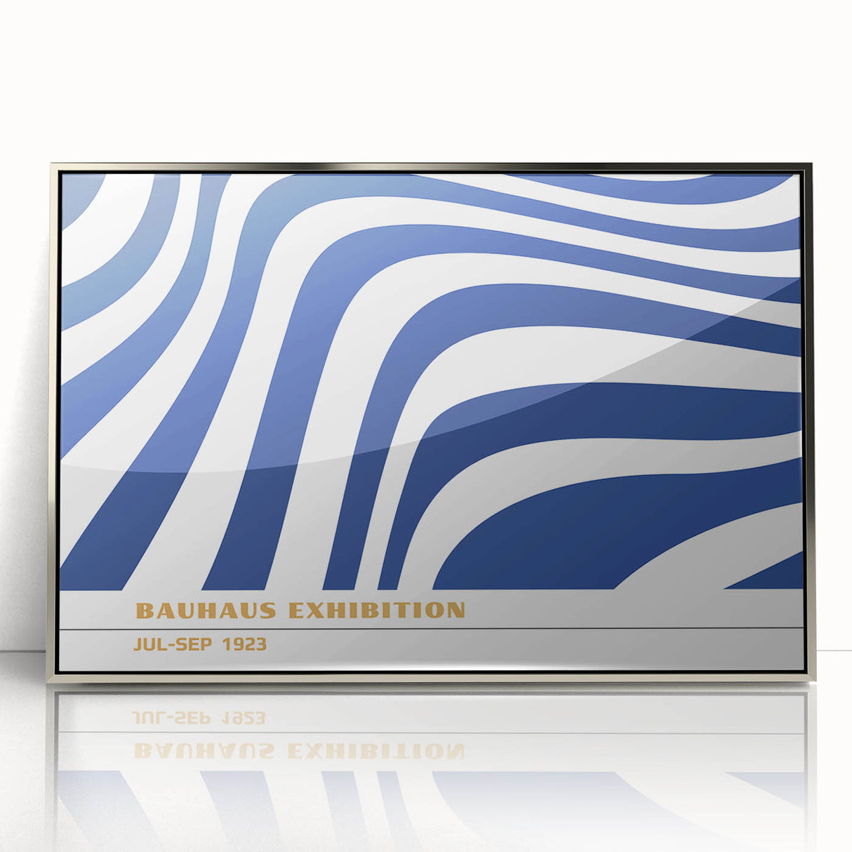 Bohemian Wall Art | Blue & White Bauhaus-Inspired Boho Canvas Print