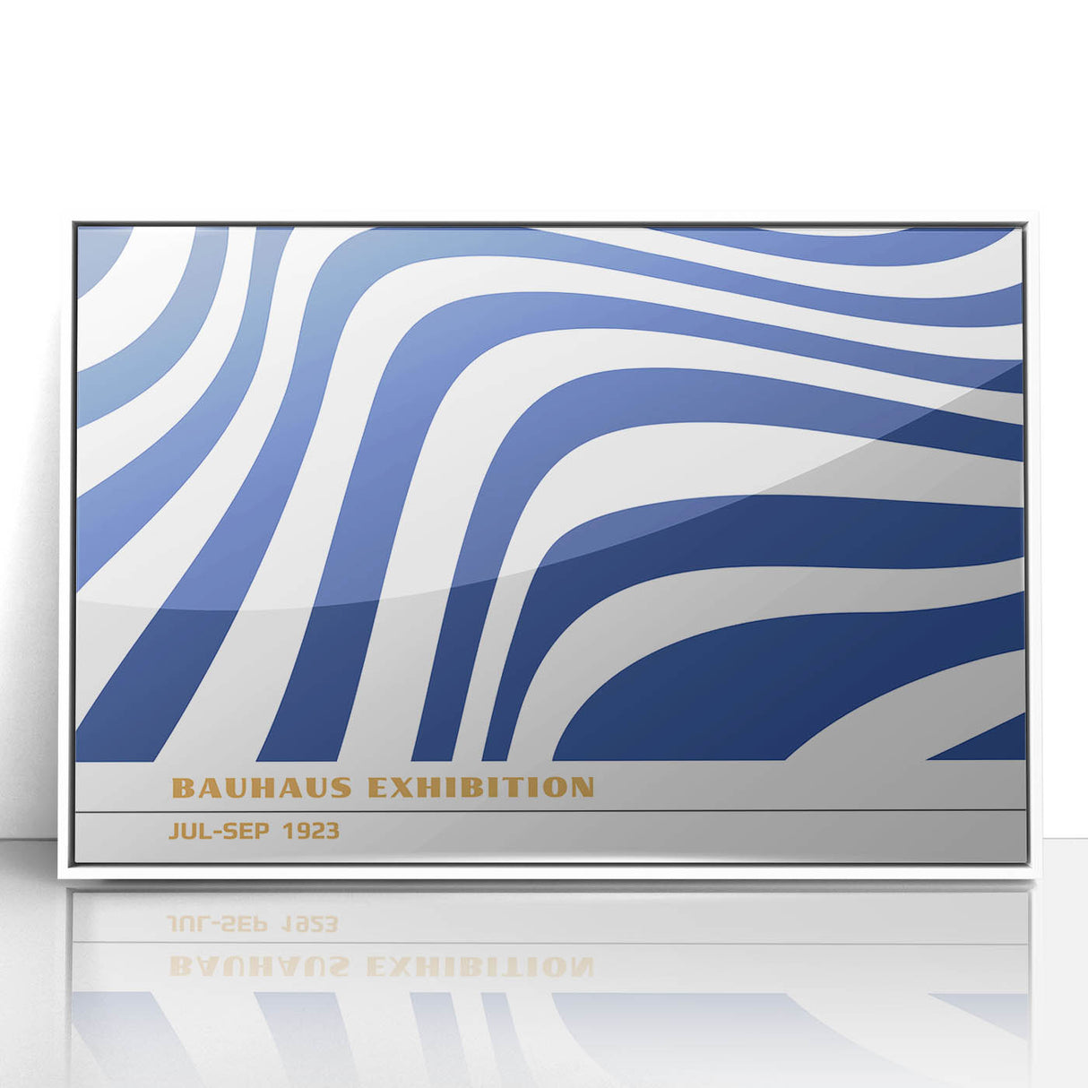 Bohemian Wall Art | Blue & White Bauhaus-Inspired Boho Canvas Print