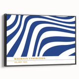 Bohemian Wall Art | Blue & White Bauhaus-Inspired Boho Canvas Print