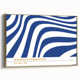 Bohemian Wall Art | Blue & White Bauhaus-Inspired Boho Canvas Print