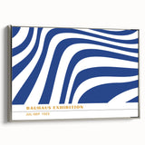 Bohemian Wall Art | Blue & White Bauhaus-Inspired Boho Canvas Print