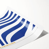 Bohemian Wall Art | Blue & White Bauhaus-Inspired Boho Canvas Print