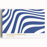 Bohemian Wall Art | Blue & White Bauhaus-Inspired Boho Canvas Print