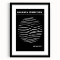 Bohemian Wall Art | Black & White Bauhaus Wavy Lines Canvas | Eclectic Print