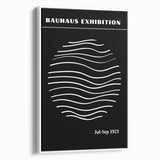 Bohemian Wall Art | Black & White Bauhaus Wavy Lines Canvas | Eclectic Print