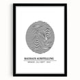Bohemian Wall Art | Bauhaus Wavy Lines Circle Boho Canvas | Eclectic Print
