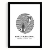 Bohemian Wall Art | Bauhaus Wavy Lines Circle Boho Canvas | Eclectic Print