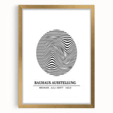 Bohemian Wall Art | Bauhaus Wavy Lines Circle Boho Canvas | Eclectic Print