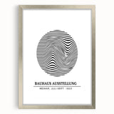 Bohemian Wall Art | Bauhaus Wavy Lines Circle Boho Canvas | Eclectic Print