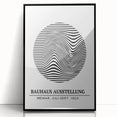 Bohemian Wall Art | Bauhaus Wavy Lines Circle Boho Canvas | Eclectic Print