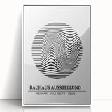 Bohemian Wall Art | Bauhaus Wavy Lines Circle Boho Canvas | Eclectic Print