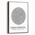Bohemian Wall Art | Bauhaus Wavy Lines Circle Boho Canvas | Eclectic Print
