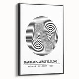 Bohemian Wall Art | Bauhaus Wavy Lines Circle Boho Canvas | Eclectic Print