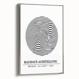 Bohemian Wall Art | Bauhaus Wavy Lines Circle Boho Canvas | Eclectic Print