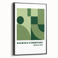 Bohemian Wall Art | Bauhaus Geometric Green Shapes Canvas | Eclectic Print