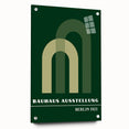 Bohemian Wall Art | Bauhaus Green Overlapping Arch Canvas | Eclectic Print