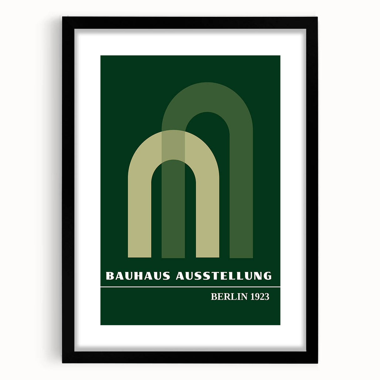 Bohemian Wall Art | Bauhaus Green Overlapping Arch Canvas | Eclectic Print