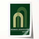 Bohemian Wall Art | Bauhaus Green Overlapping Arch Canvas | Eclectic Print