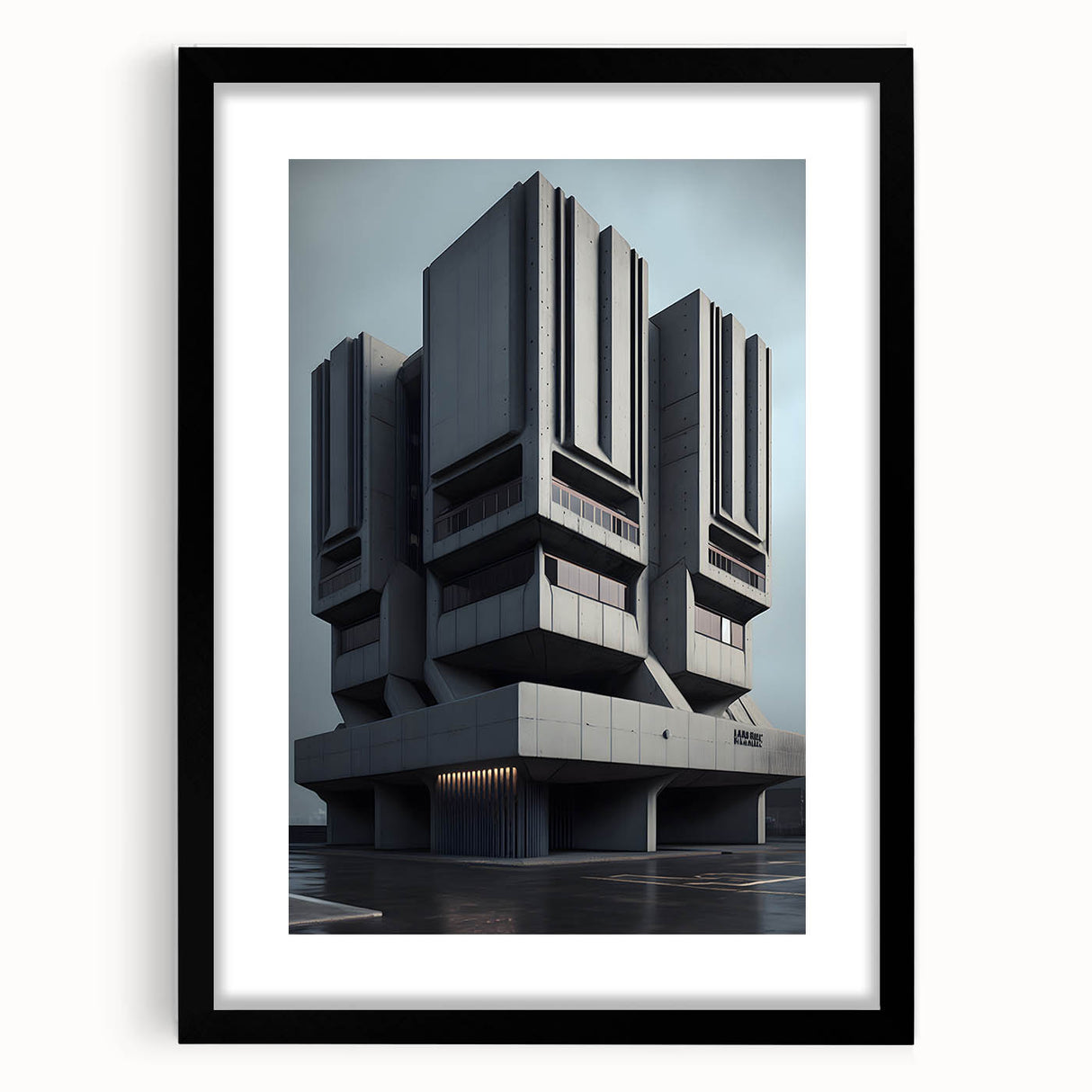 Bold Brutalist Wall Art | Geometric Industrial Concrete Architecture