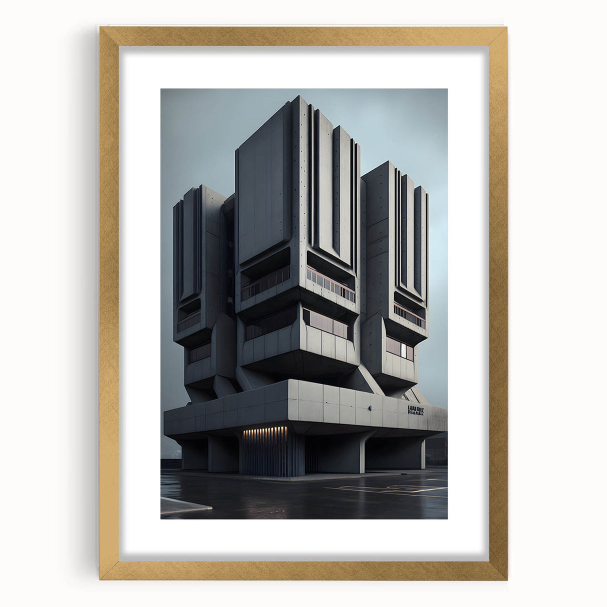 Bold Brutalist Wall Art | Geometric Industrial Concrete Architecture