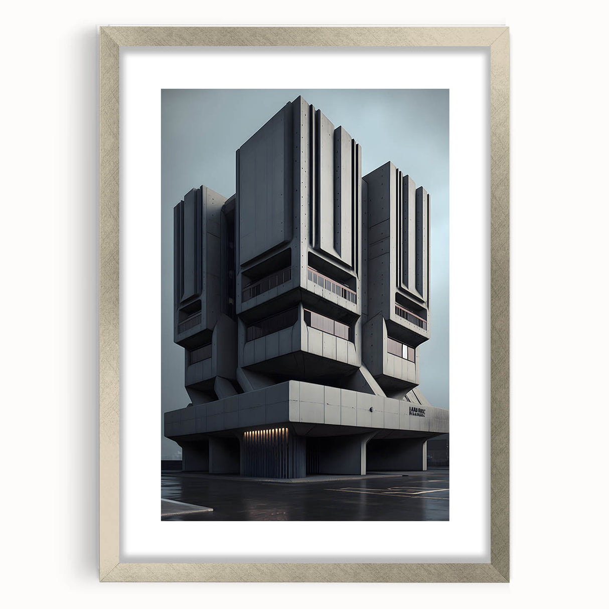 Bold Brutalist Wall Art | Geometric Industrial Concrete Architecture