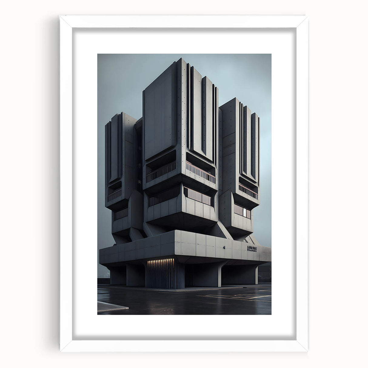 Bold Brutalist Wall Art | Geometric Industrial Concrete Architecture