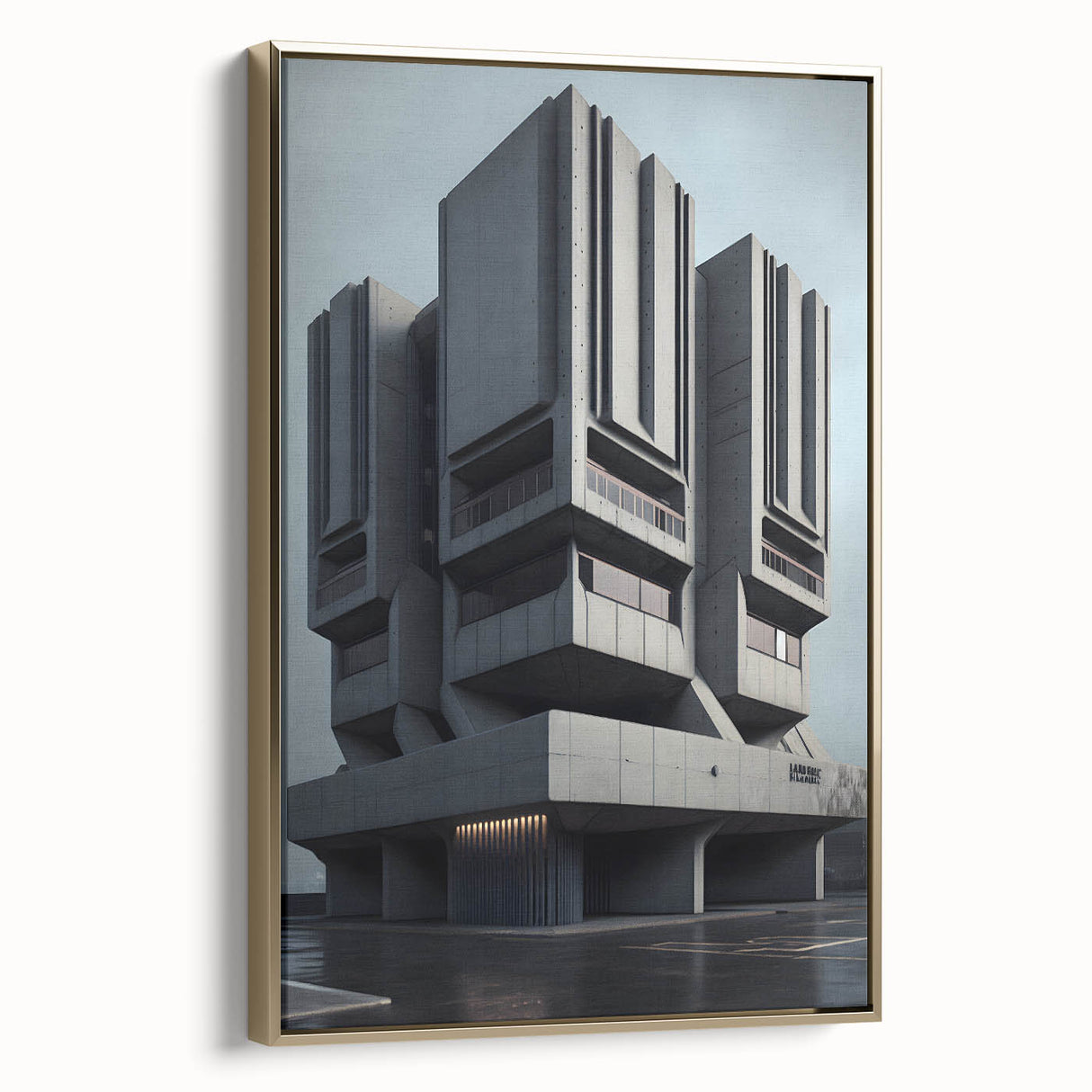 Bold Brutalist Wall Art | Geometric Industrial Concrete Architecture