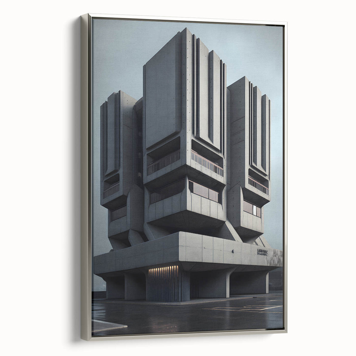 Bold Brutalist Wall Art | Geometric Industrial Concrete Architecture