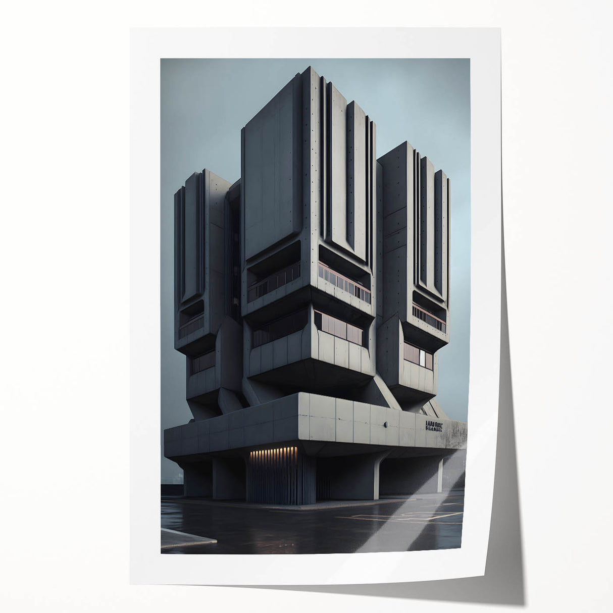 Bold Brutalist Wall Art | Geometric Industrial Concrete Architecture