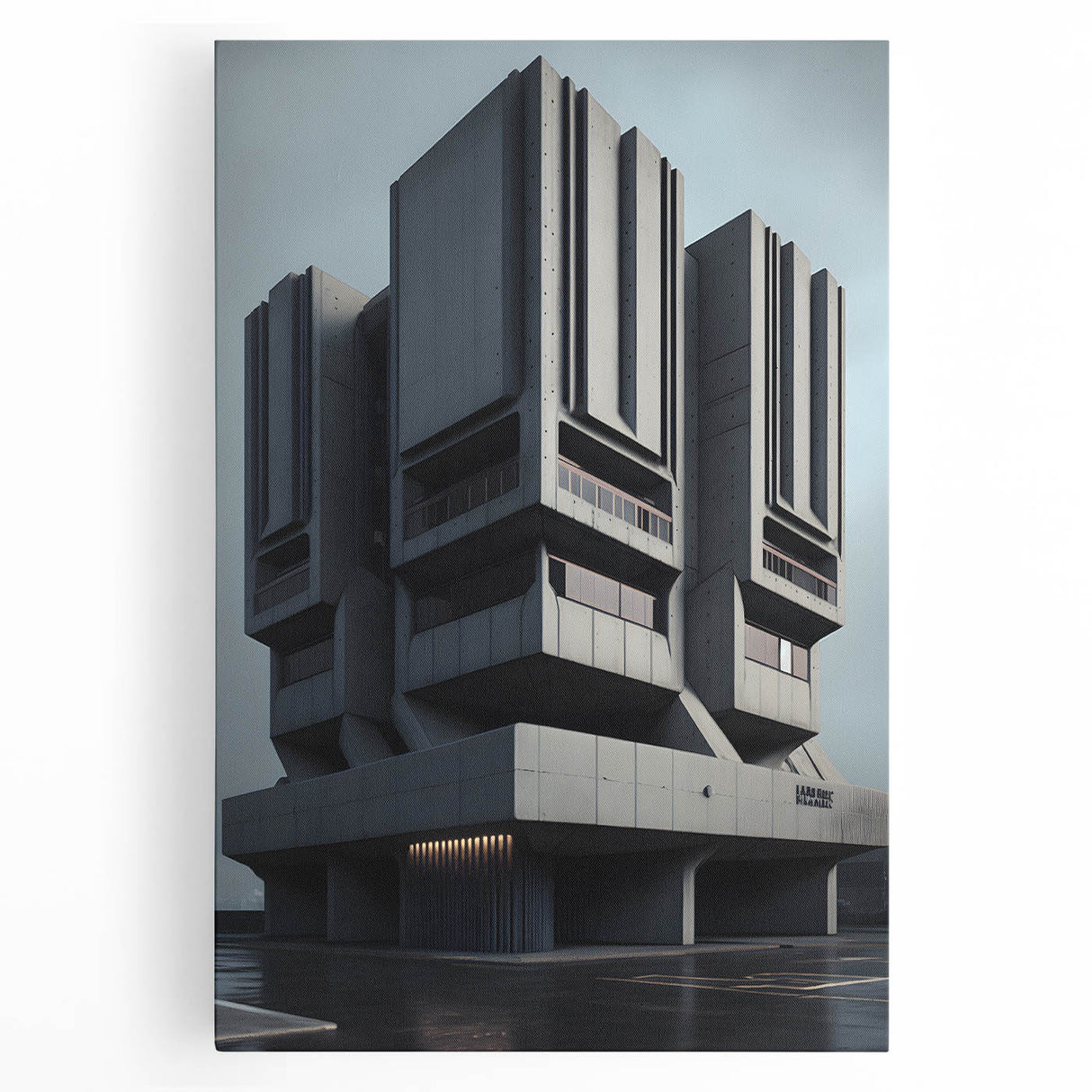 Bold Brutalist Wall Art | Geometric Industrial Concrete Architecture