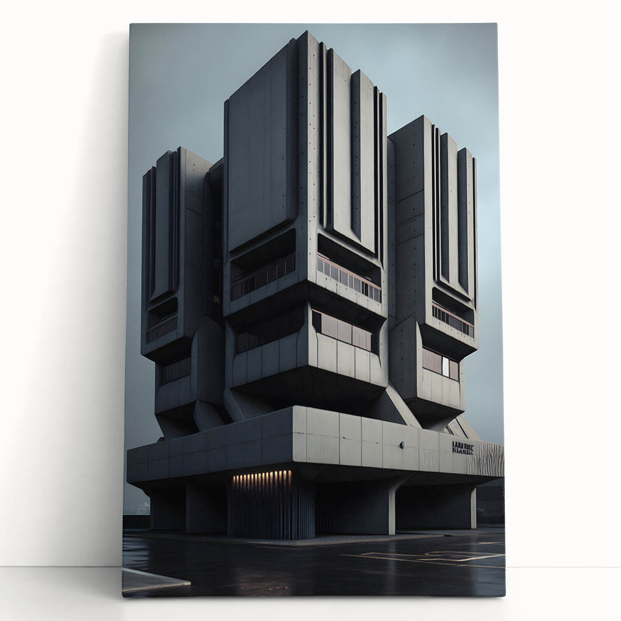 Bold Brutalist Wall Art | Geometric Industrial Concrete Architecture
