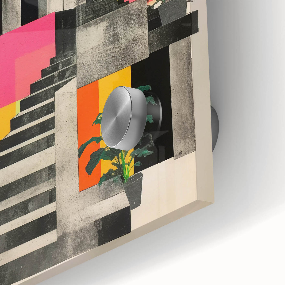 Brutalist Wall Art with Geometric Design | Modern Industrial Canvas Print