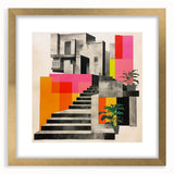 Brutalist Wall Art with Geometric Design | Modern Industrial Canvas Print