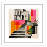Brutalist Wall Art with Geometric Design | Modern Industrial Canvas Print
