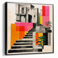 Brutalist Wall Art with Geometric Design | Modern Industrial Canvas Print
