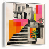 Brutalist Wall Art with Geometric Design | Modern Industrial Canvas Print
