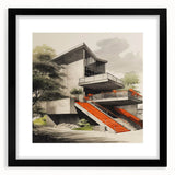 Brutalist Wall Art | Modern Concrete Structure | Industrial Design Canvas