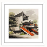 Brutalist Wall Art | Modern Concrete Structure | Industrial Design Canvas