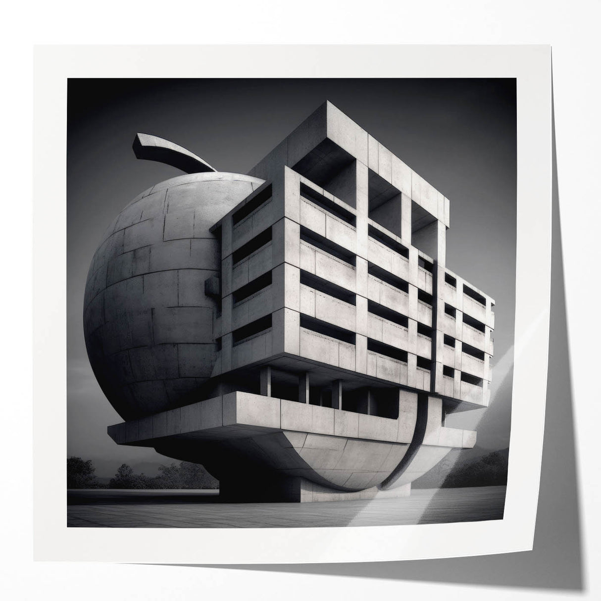 Brutalist Wall Art | Modern Industrial Geometric Print | Concrete Design