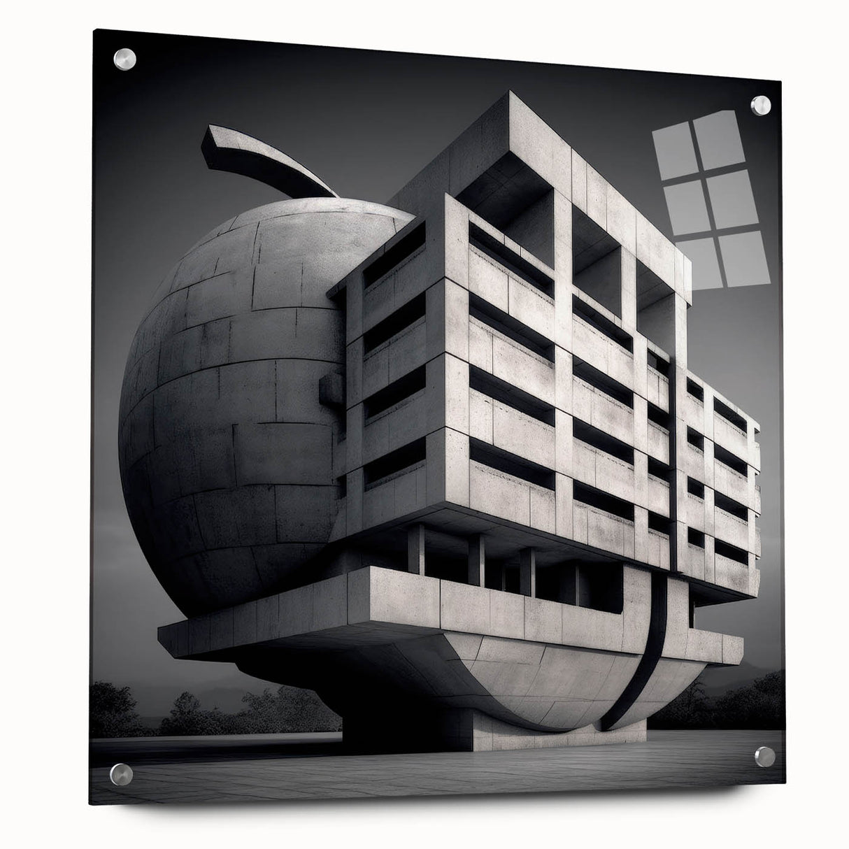Brutalist Wall Art | Modern Industrial Geometric Print | Concrete Design