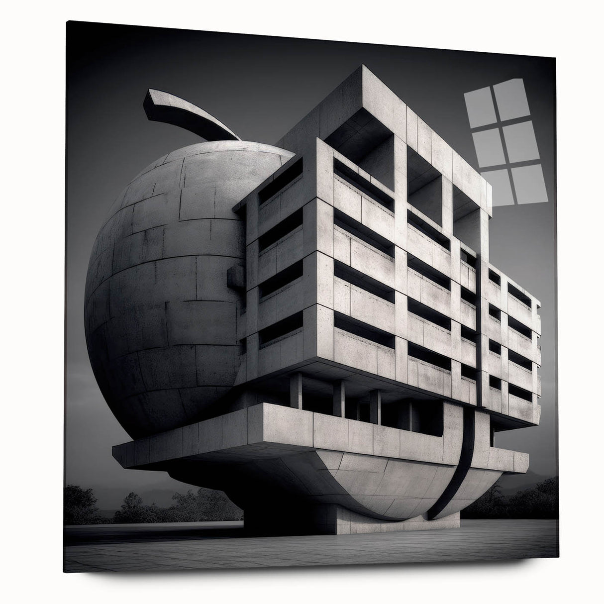 Brutalist Wall Art | Modern Industrial Geometric Print | Concrete Design