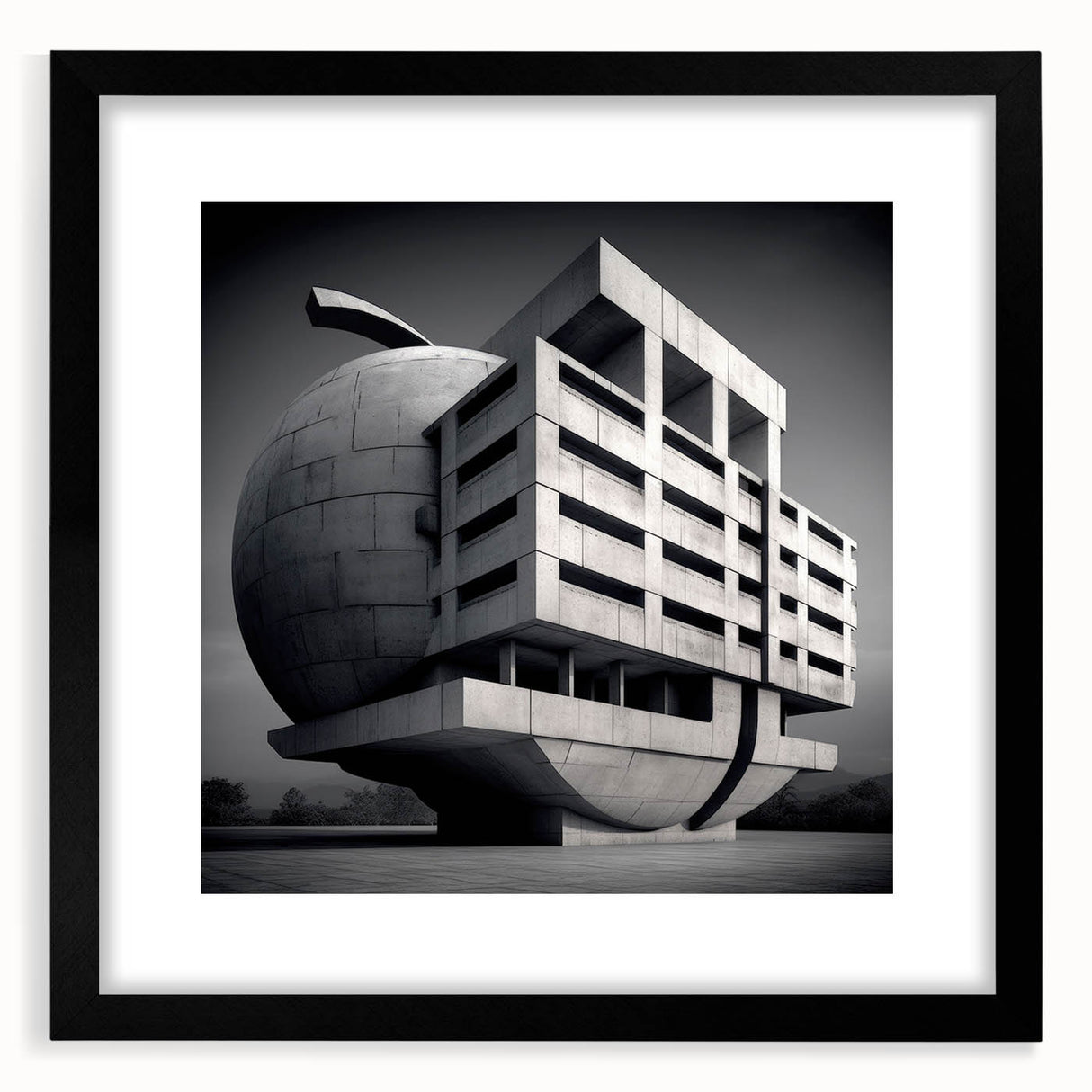 Brutalist Wall Art | Modern Industrial Geometric Print | Concrete Design