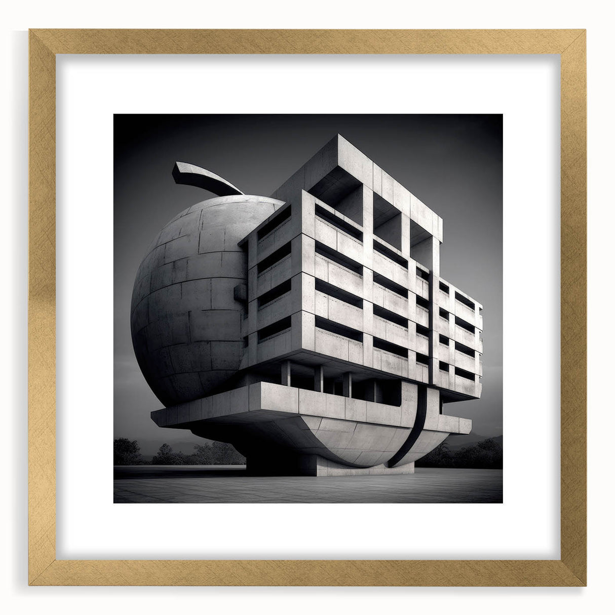 Brutalist Wall Art | Modern Industrial Geometric Print | Concrete Design