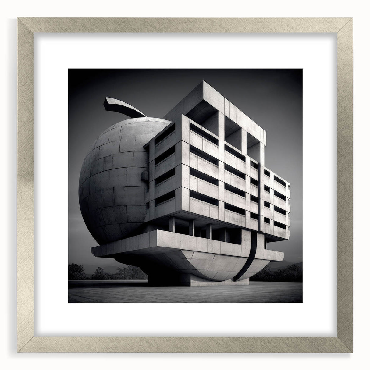 Brutalist Wall Art | Modern Industrial Geometric Print | Concrete Design