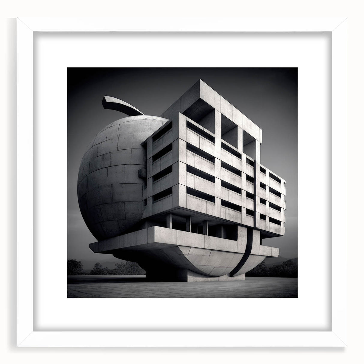 Brutalist Wall Art | Modern Industrial Geometric Print | Concrete Design