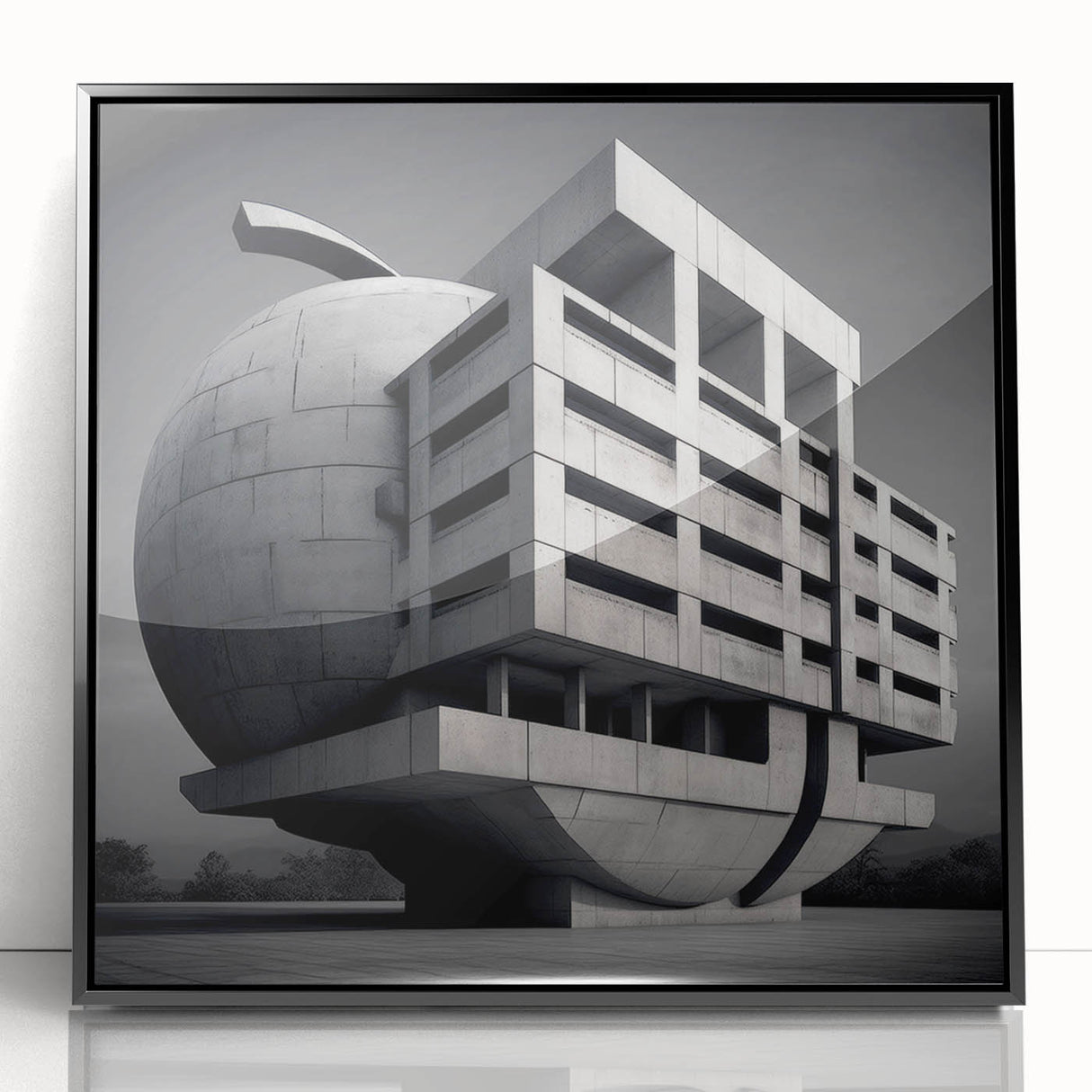 Brutalist Wall Art | Modern Industrial Geometric Print | Concrete Design
